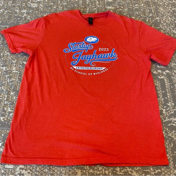 Kansas Jayhawks 2023 School Of Business Shirt Size Large Color Red - Picture 1 of 4
